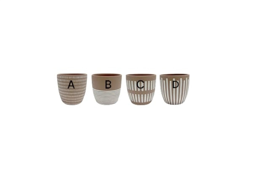 VASO_MARRONE_IN_TERRACOTTA_RIGATO_BIANCO_CM_125_H